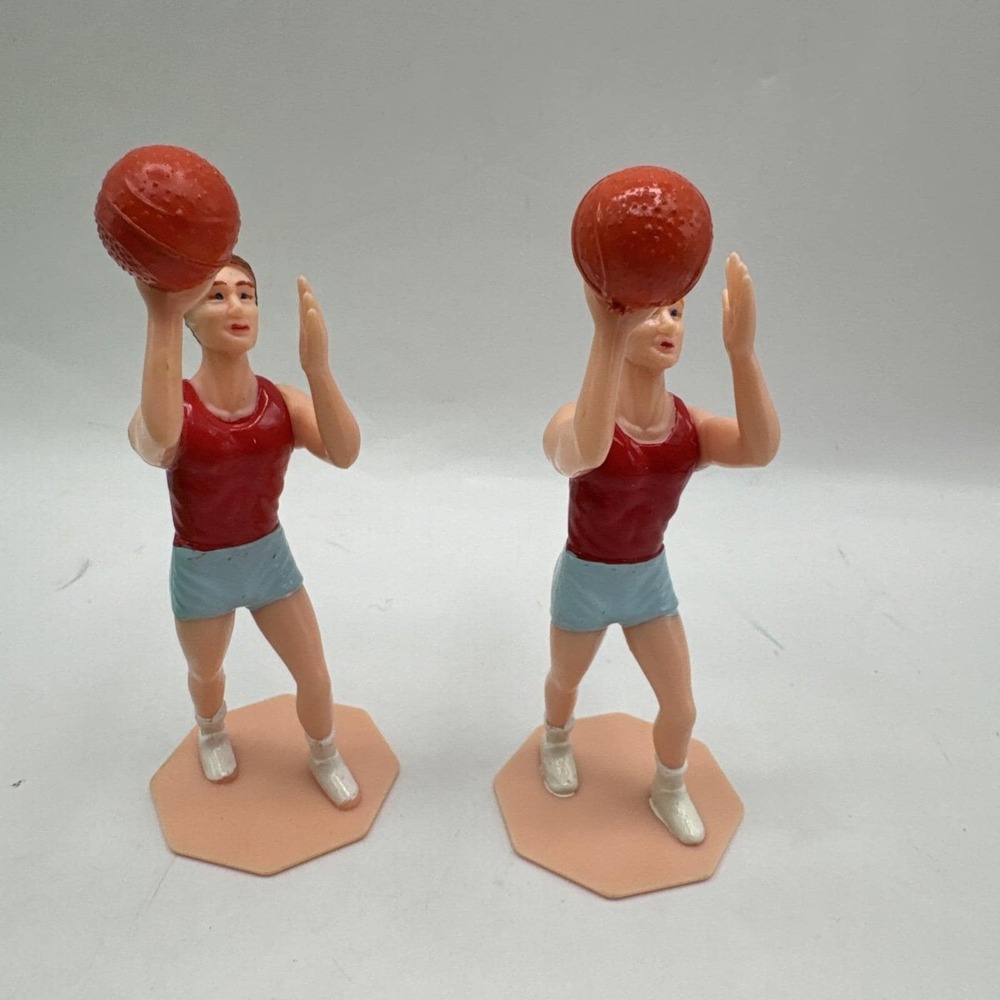 Vintage Bakery Crafts Figures Basketball Players Cake Cupcake Toppers Decoration - Picture 7 of 9